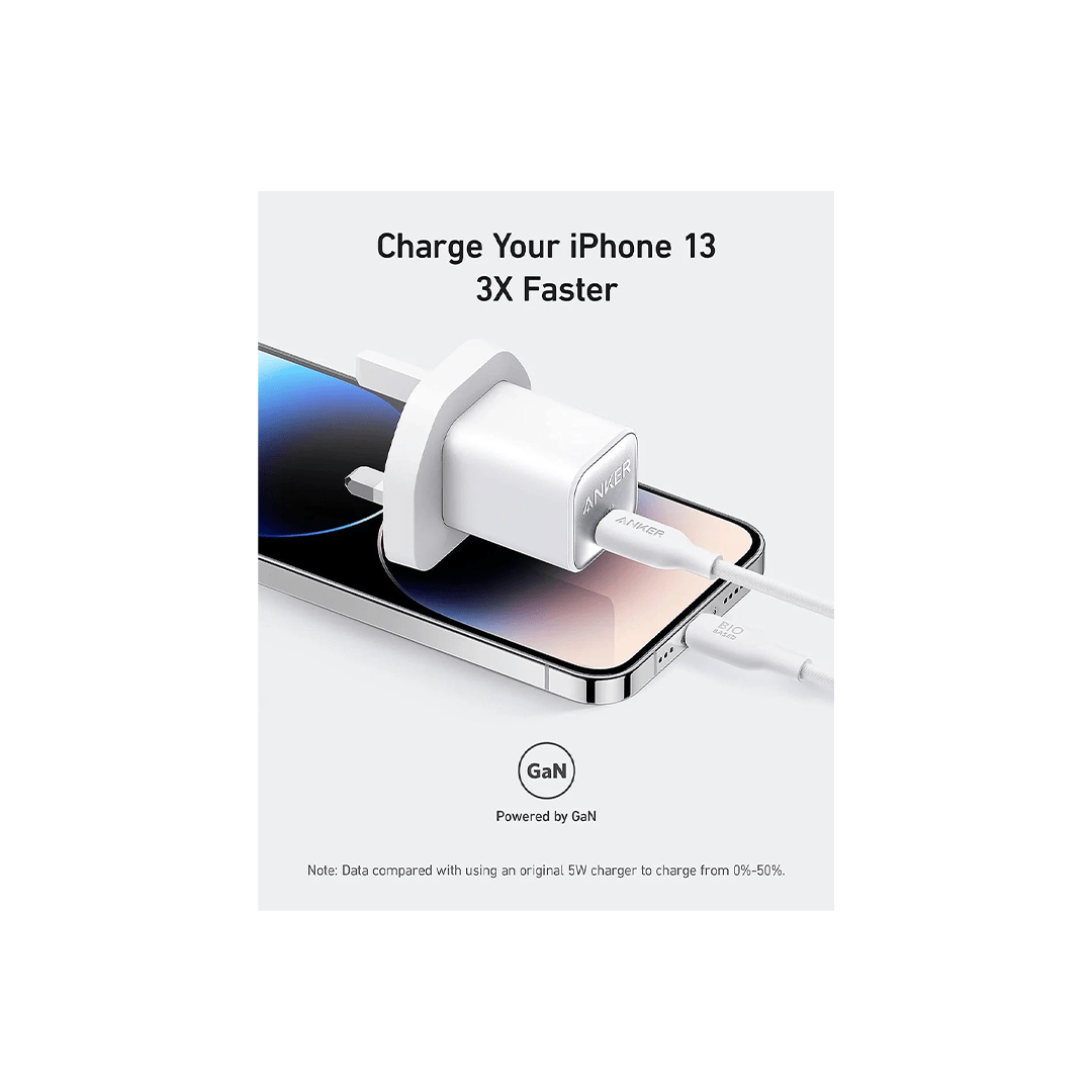 Anker 511 Nano 3 GaN 30W USB-C Wall Charger - White in Qatar Anker 511 Nano 3 GaN 30W USB-C Wall Charger - White in Qatar
